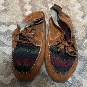 Women’s Brown and Multicolor Moccasin Shoes
